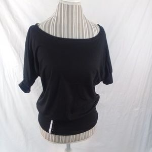 New! Wide neck black shirt size M & L